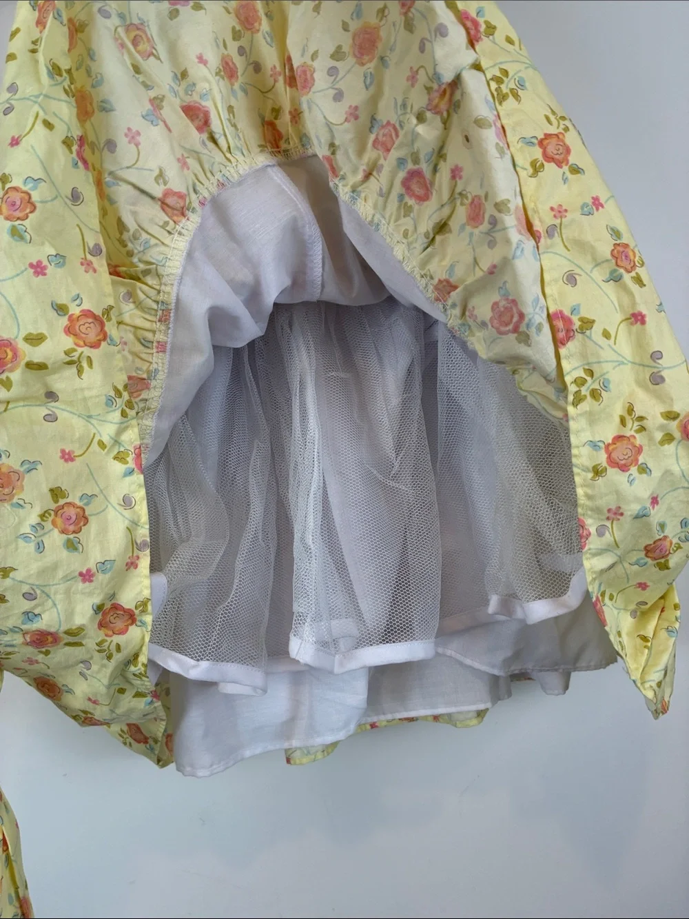 Laura Ashley Girls 6 Yellow Floral Tiered Sundress Cottagecore Garden Party